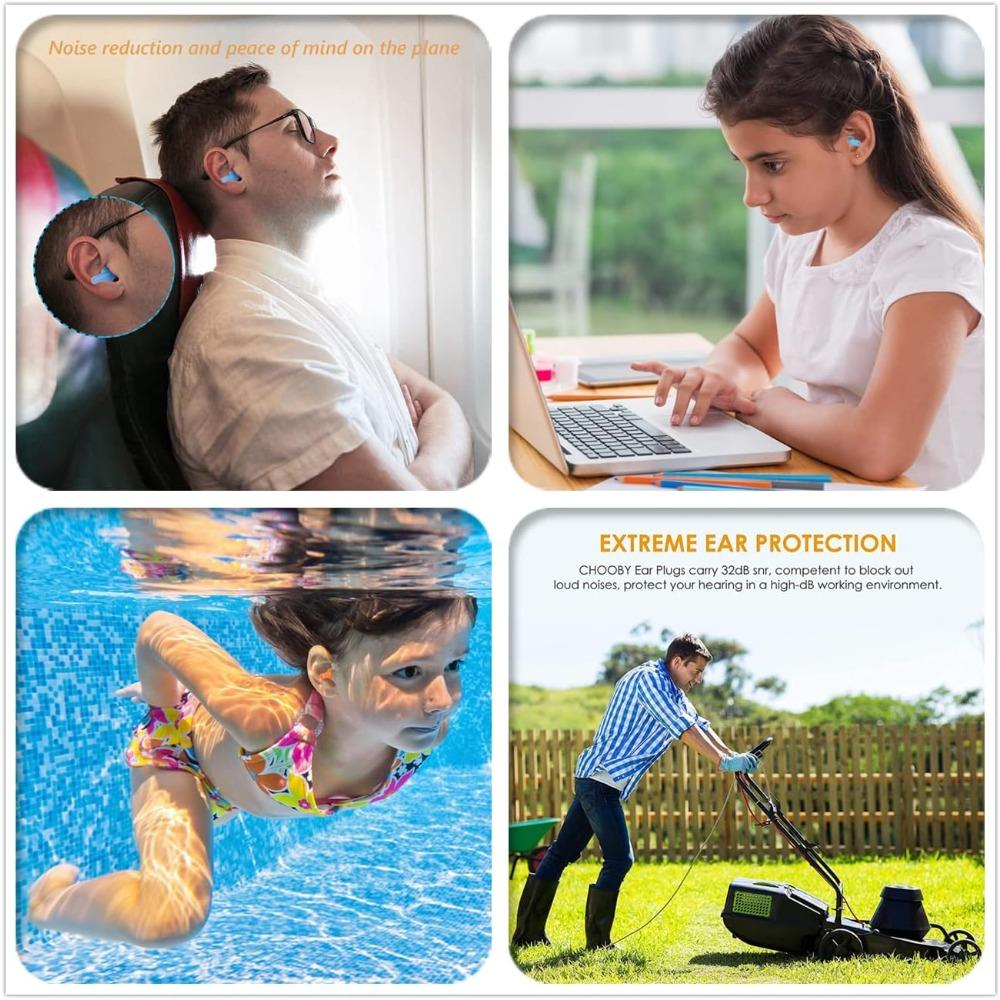 4/8 Paar Wasserdichte Schwimm- & Schlaf-Ohrstöpsel, Ultraweiches Silikon, Wiederverwendbar zur Lärmreduzierung, Bequem für Reisen