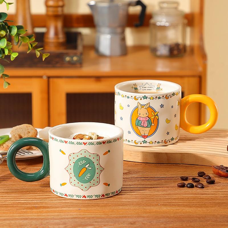 Kreativer Stern Mann Keramiktasse Geschenk Hoch Hübsch Zuhause Niedlich Barbie Hase Cartoon Niedlich Paar Tasse