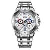 Top Brand Watch Quartz Large Dial Luminous Watch Men's Stainless Steel Strap Calendar Quartz Glass Mirror Chronograph Watch