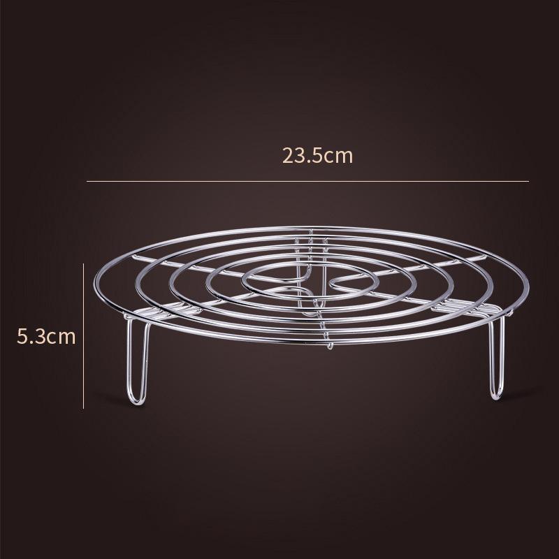 304 Rustfritt Stål Dampskinnstativ Dumplings Egg Mat Dampingbrett Rundt Kokekar Riskokere Airfryer Stativ Kjøkkenutstyr