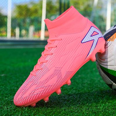 Men's High Top Soccer Shoes FG Long Spikes Adult Football Shoes Lightweight Professional Athletic Training