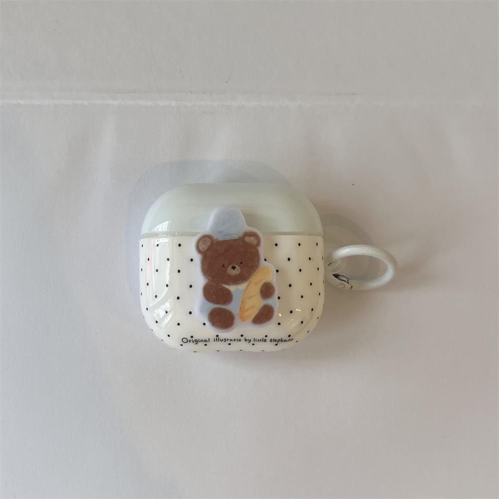 Three-dimensional oil painting bear earphone cover for Apple AirPods 1 /1 generation cartoon bluetooth case PRO1 all-inclusive PRO1