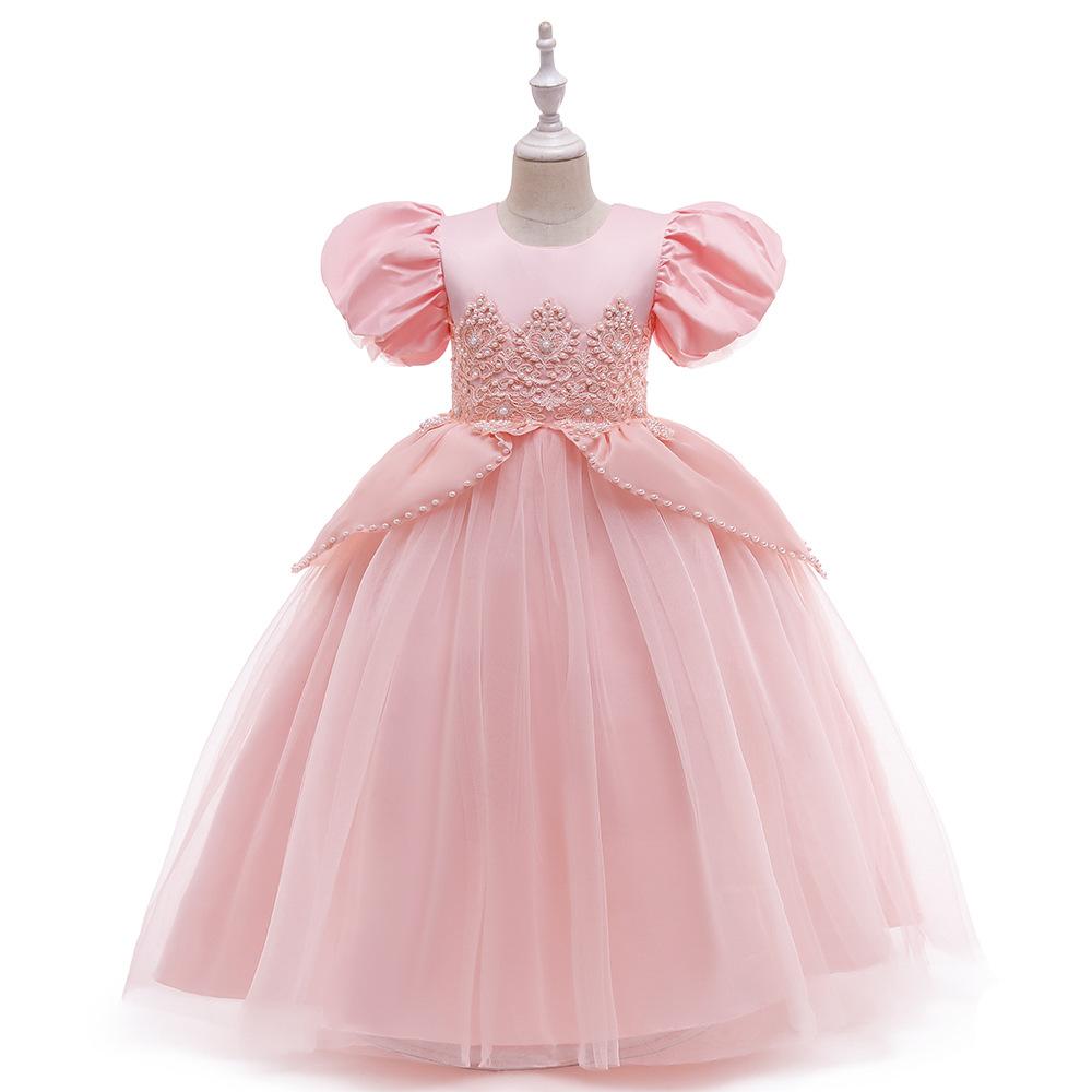 Rochie Formală cu Dantelă pentru Fetițe, Rochie de Prințesă cu Fundă pentru Botez, Rochie de Petrecere cu Flori, Rochii de Nuntă