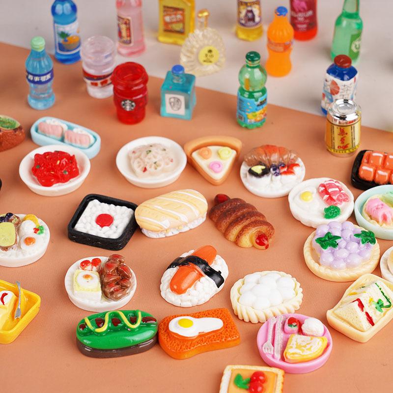 Mini Small Bottle Food Play Miniature Model Real Food Food Play Bulk Bottle Accessories Internet Celebrity Toy Ornament