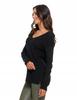 Thin Women's Classic Knitted Sweater with Long Sleeves MORAJ XL black
