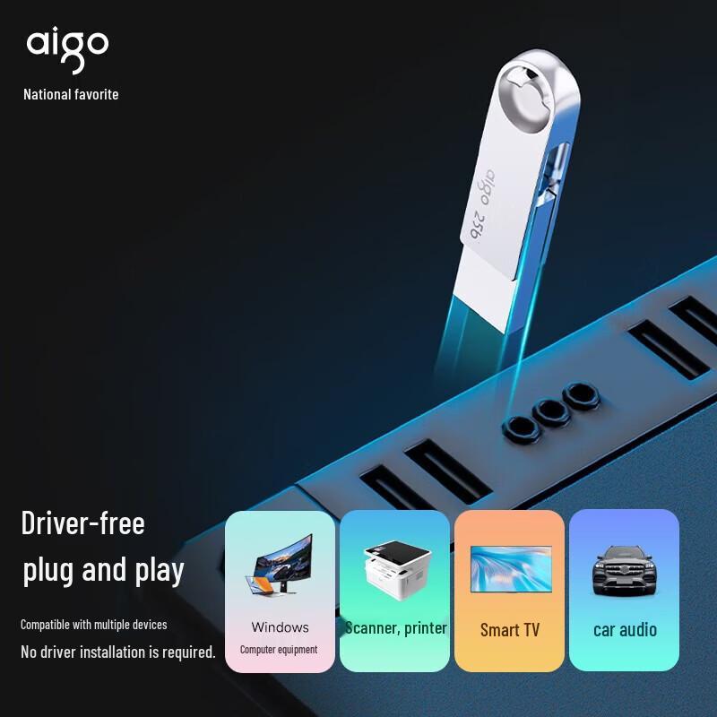 aigo U322 128GB Type-C USB3.2 Dual-Interface USB Flash Drive