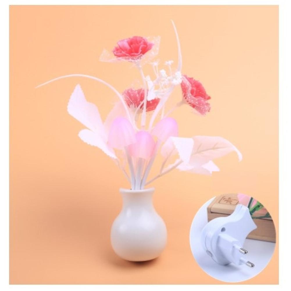 

LED Night Ligh Plug-in Lilac Night Lamp Lovely Colorful Mushroom Night Light Lamp Romantic LED Nightligh with Smart Light Sensor
