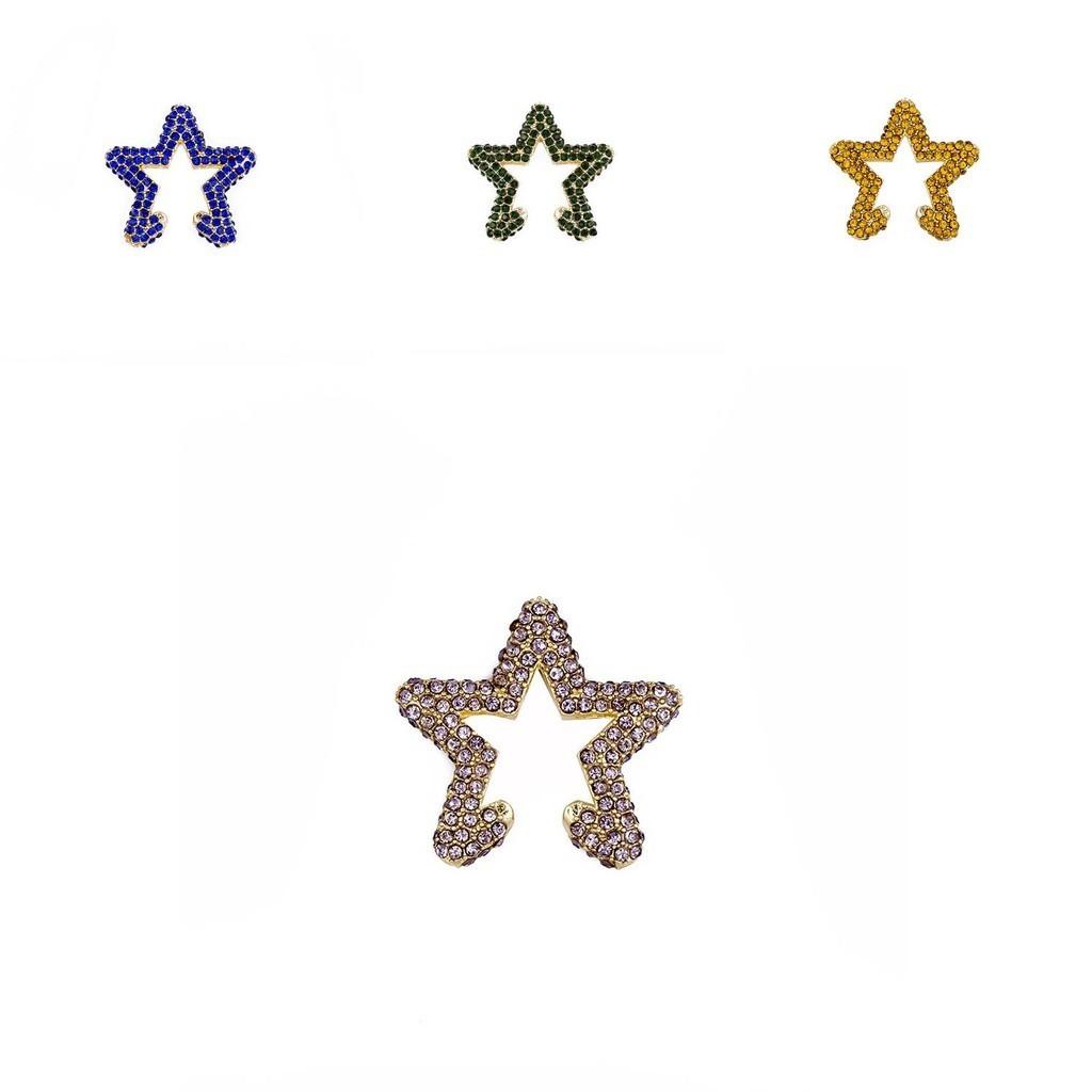 Trendy slitová hvězda náušnice manžeta barevný design není potřeba piercingu pro ženy
