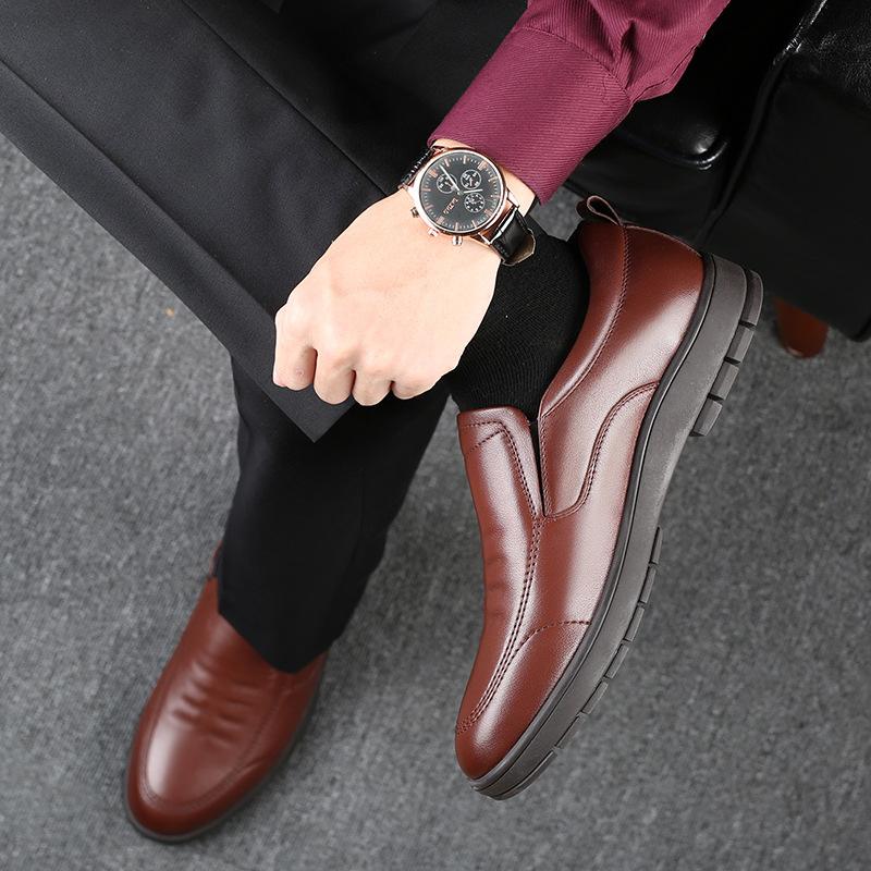 Old man head leather shoes men's summer middle-aged and elderly shoes breathable men's shoes business casual leather shoes British trendy shoes