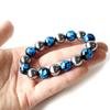 [GOLD STONE] Terahertz Ore Firefly Glass Blue Bracelet 12mm Okinawa Ryukyu