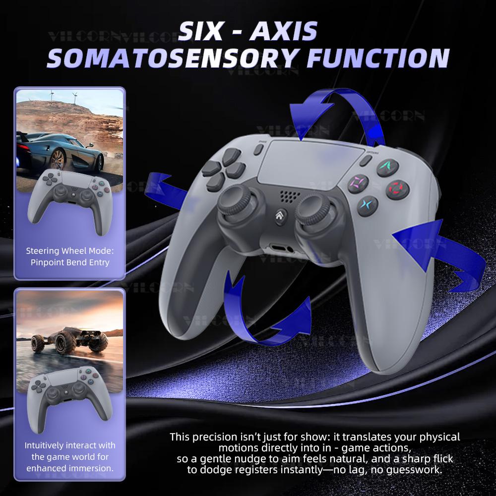 Wireless Gamepad for PS4 Console Bluetooth-Compatible Game Controller For PC Dual Vibration 3D Joystick For Steam/IOS/Android