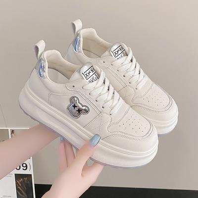 Thick-soled Heightening Little White Shoes Women's 2024 Autumn New Sports and Leisure Versatile Niche Design Popular Fashion Board Shoes