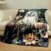 Owl Amidst Floral Blooms for All Seasons Blanket Lunch Break Throw Gift