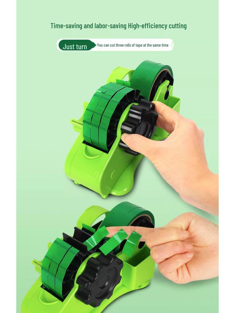 Large Multi-Functional Transparent Tape Dispenser and Cutter for Desktop Sealing and Stationery Use