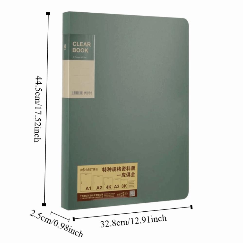 Multifunctional Large Portfolio Sketch Folder Light Retro Color 40 Pockets File Folder Office