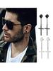 1 Pairs of Men's Fashionable Ear Hole Free Magnet Zircon Stainless Steel False Earring Set Unisex Non Piercing Clip Earrings