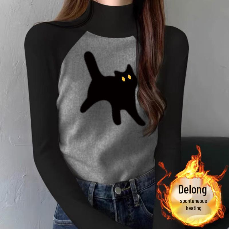 

Women’s Half High Neck Velvet Color Block Raglan T-Shirt M [90-105 lbs]