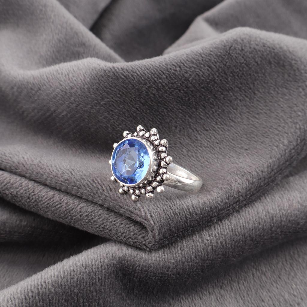 Tanzanite Handmade Gemstone Ring, 925 Solid Sterling Silver Ring Dainty Jewelry, Ring For Engagement Gift