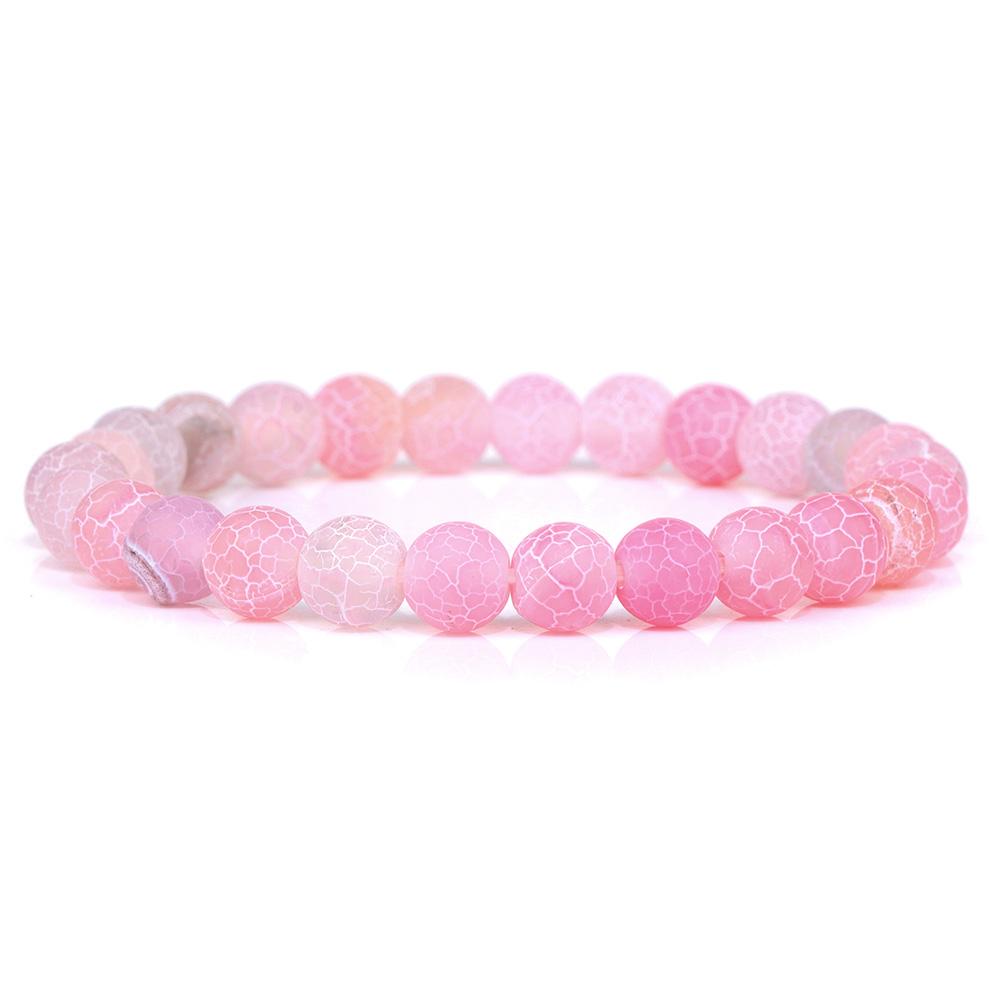 

Модный браслет из бусин из натурального камня розового ангелита 8 мм, браслет из бусин из солнечного камня, энергетический браслет для йоги, украшения для женщин, подарки ручной работы 19CM