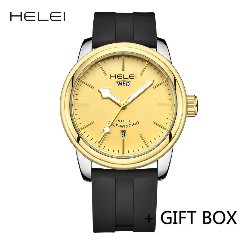 HELEI Sport Men Watch Top Brand Luxury Military Army Waterproof Male Clock Quartz Business Original Silicone Wristwatch 9020AJ