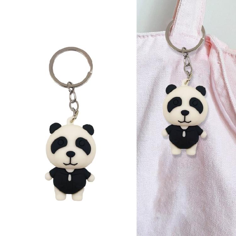 Silicone Panda Keyring Pendant Handmade Animal Shaped Keychain Fashionable Accessories for Backpacks and Handbags