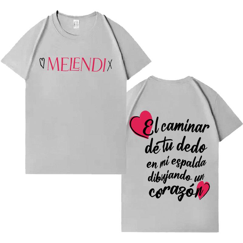 Singer Melendi Harajuku Album Tour Tshrit Mens Womens Fashion Crewneck Aesthetic 2026 Springsummer Short Sleeve Top Teenagers