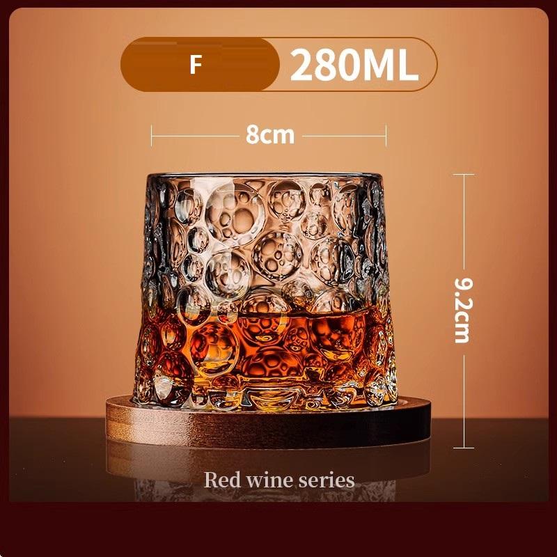 Tumbler Whiskeyglass med Sokkel Krystall Whiskeyglass Roterende Spinnende Vin Cognacglass Kopp Drikkeglass til Bar Hjem
