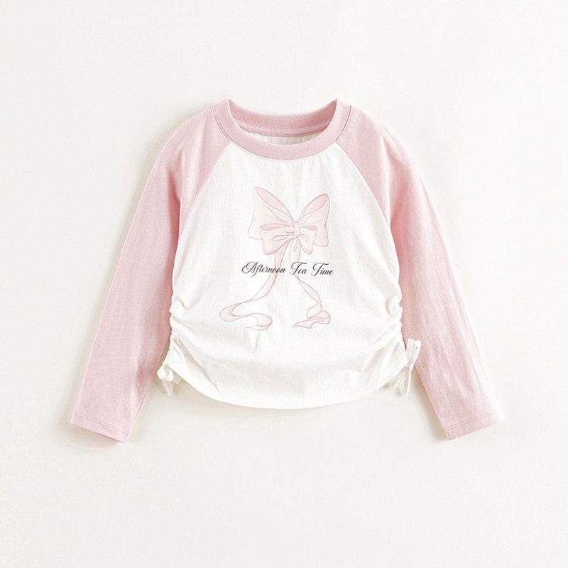 Mark Jenny Outdoor Camping Boys  Pure Cotton Faux Two-Piece T-Shirt Baby Top 2026 Spring New Style 560017 Pink 120