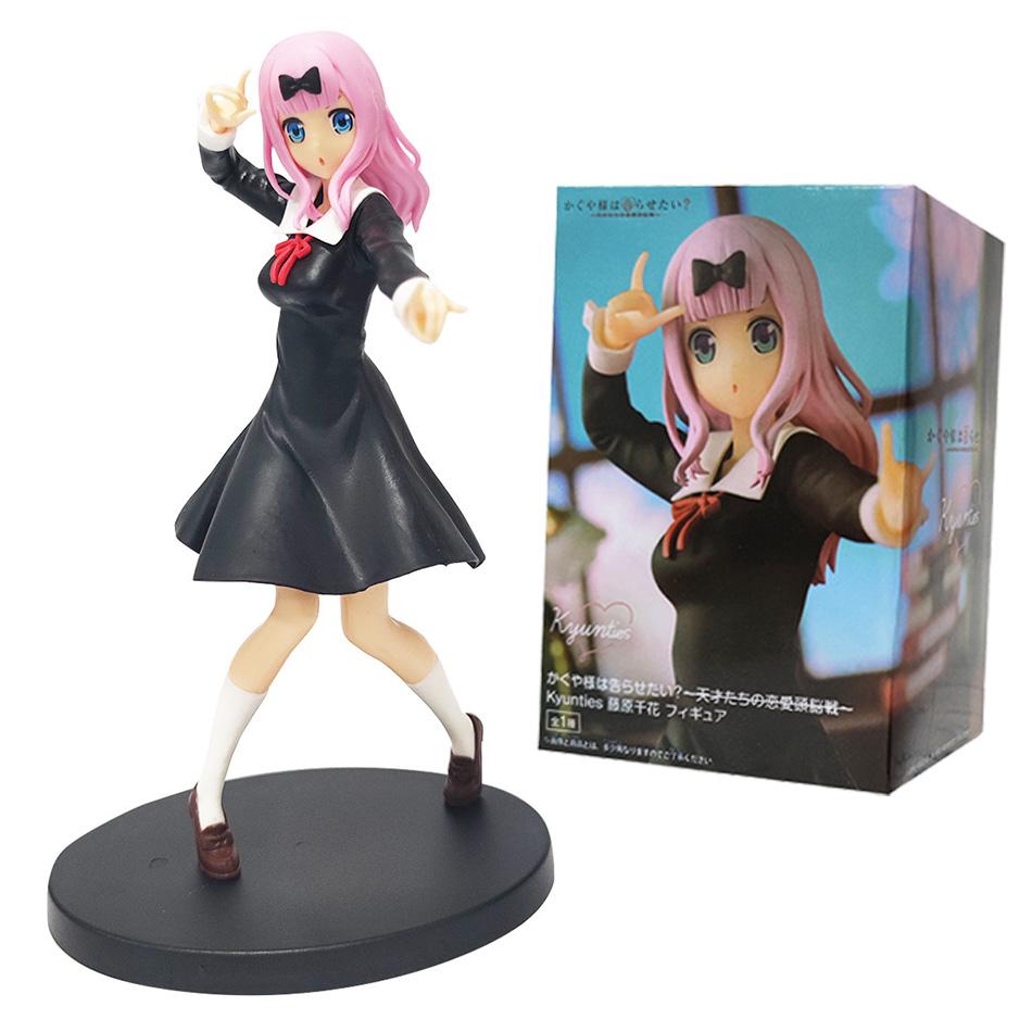 Love Is War 18cm Anime Figure Kawaii Girl Fujiwara Chika & Shinomiya Kaguya Action Collectible Model Doll Toy Gift