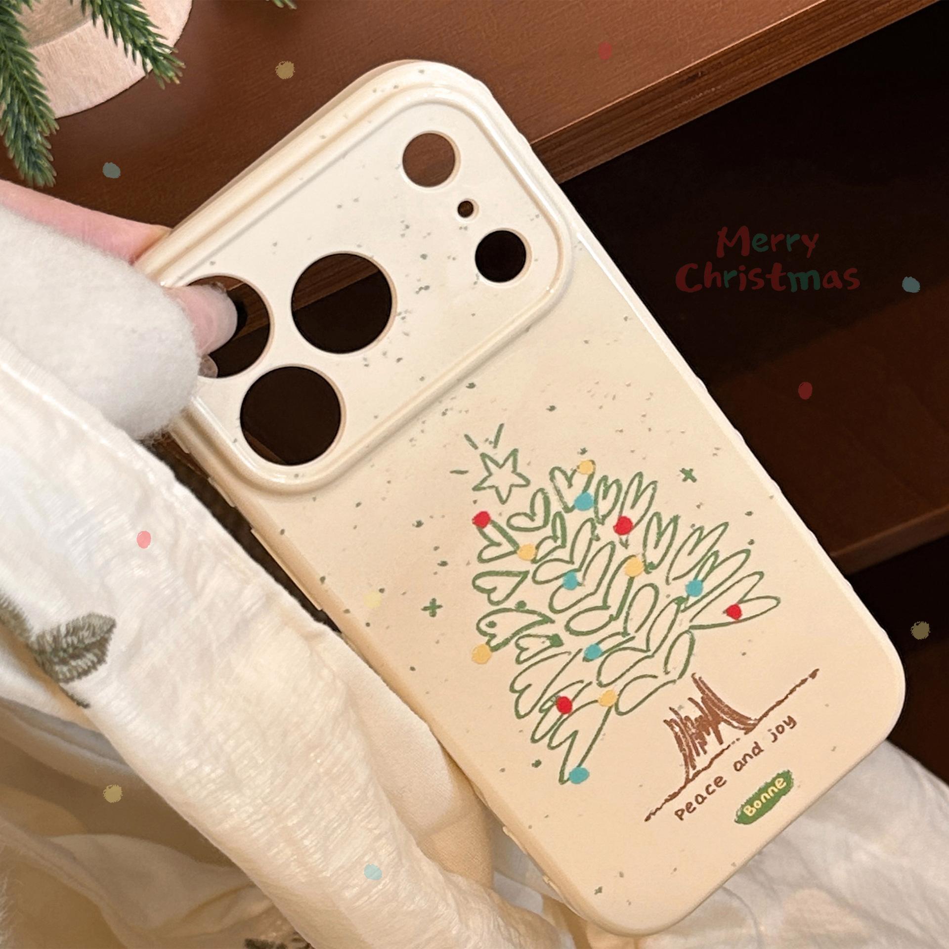

Suitable for Winter Atmosphere for Apple 17promax Mobile Phone Case for Iphone16 Love Christmas Tree 15 Anti-fall 13 Soft 12/12pro