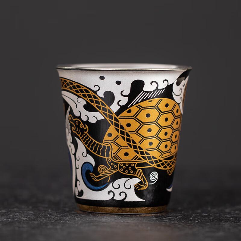 Gilded Silver Azure Dragon Master Tea Cup