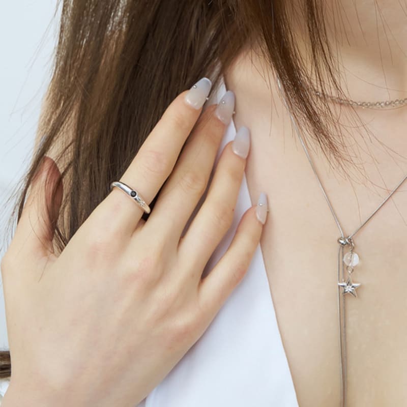 DIAGONAL RING SILVER