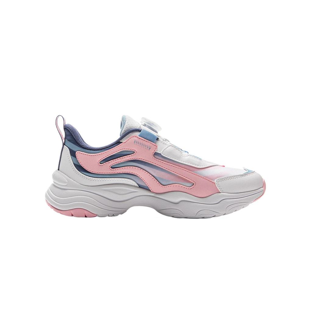 Li Ning Kids Sports Lifestyle Aurora Ground Grip Cushioning Non-Slip Wear-Resistant Low-Top Casual Shoes Kids casual shoes Pink White Blue YKCV202-2
