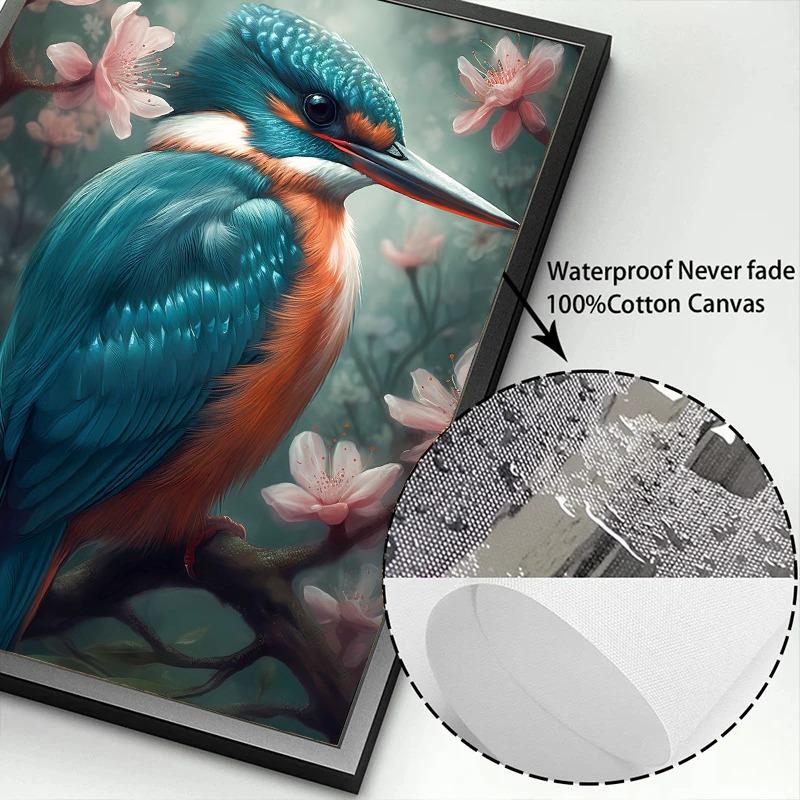 Fantasy Flower Animal Posters Prints Hummingbird Kingfisher Bird Horse Canvas Painting Wall Art Pictures Home Living Room Decor