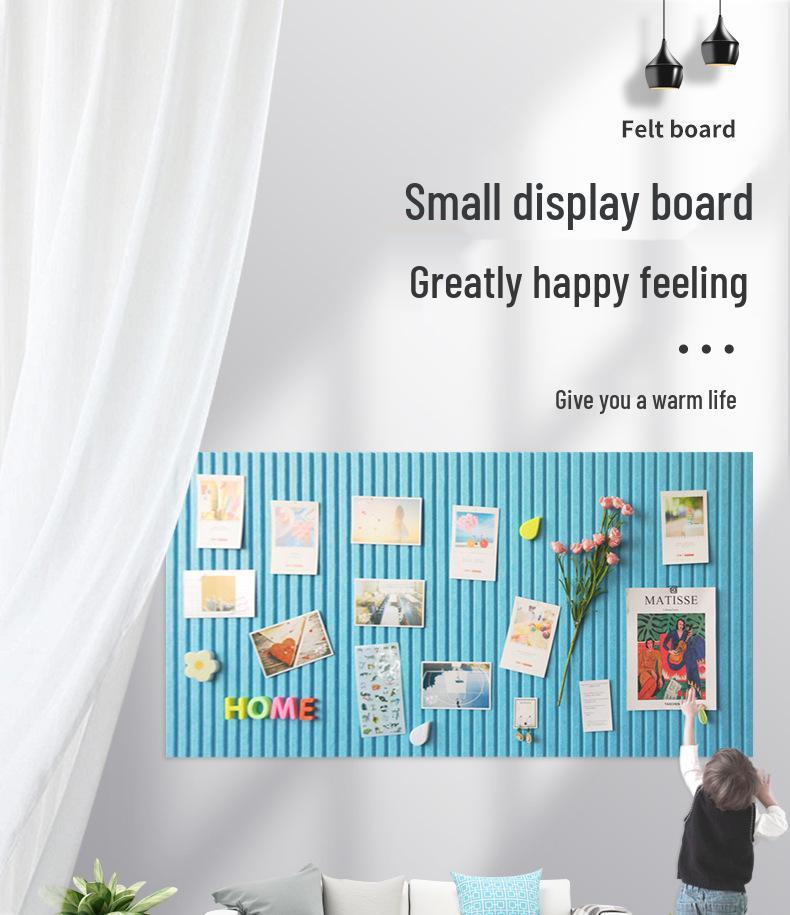 Vertical Stripe Felt Board – No-Punch Photo Display for Living Room & KTV Decor