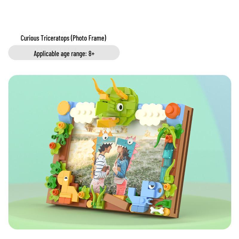 Jiaqi JK5101 Stackable Dinosaur Photo Frame & Pen Holder – Creative Desktop Ornament & Educational Assembly Toy for Kids. 15 x 5 x 24 cm