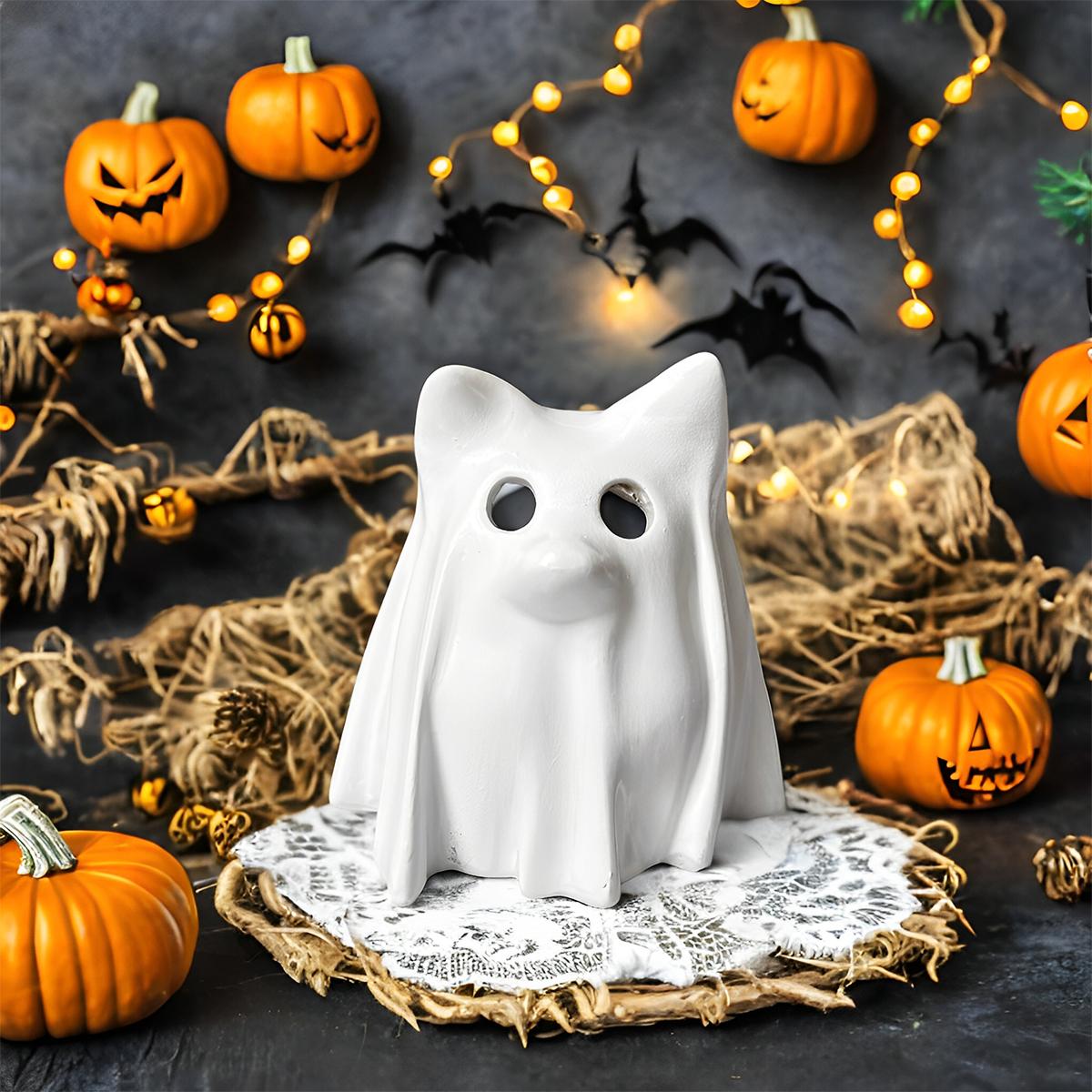 

1Pc Resin Ghost Puppy Halloween Decoration Ornaments, Perfect Gift for Halloween Home Decoration and Dog Lovers, Autumn Home, Office, Halloween