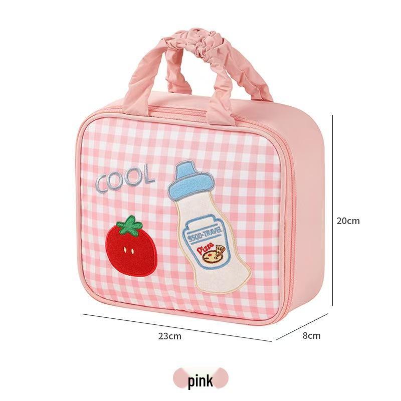 

Charming Milk Bottle Makeup Bag: Large Capacity, Embroidered, Portable Travel Wash Bag for Women 23*8*20 cm розовый
