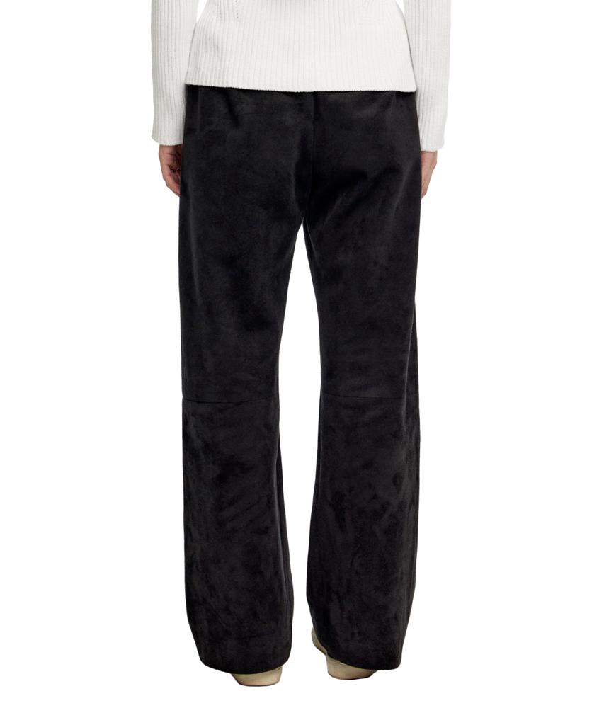 ERA Unisex Suede Effect Track Pants - Black