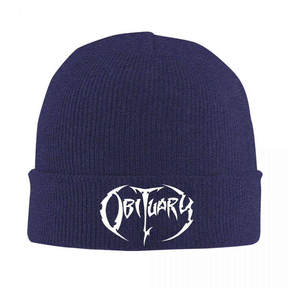 

Obituary Band Logo Death Metal Trucker Warm Knitted Cap Fashion Bonnet Hat Autumn Winter Outdoor Beanies Hat for Men Women Adult One Size