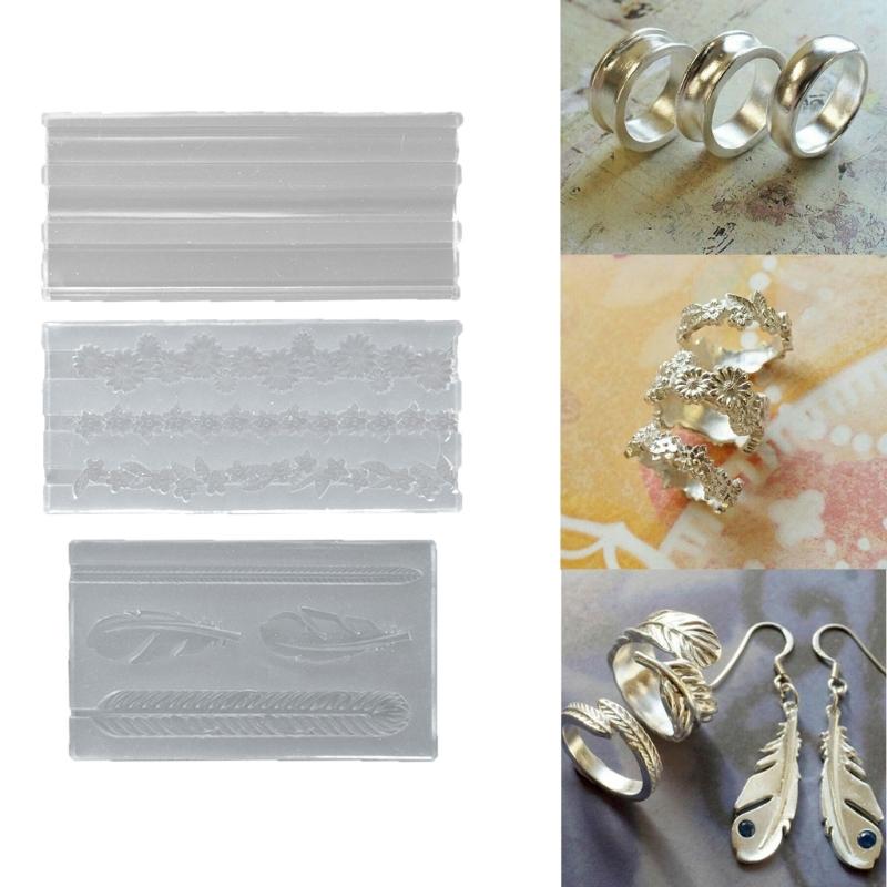 Molde de silicona para anillos de arcilla plateada Molde de silicona para hacer anillos delicados para anillos de arcilla plateada y joyería