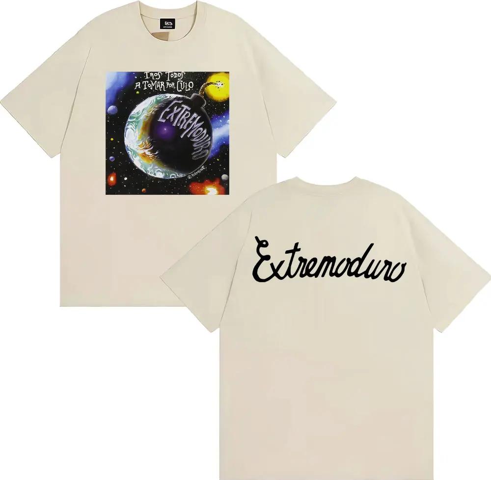 Rock Band EXTREMODURO's Tour Printed Men's T-shirt, Casual and Trendy Street T-shirt, Casual Pure Cotton Short-sleeved T-shirt