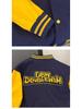 Giacca da Baseball Raglan Oversize Hip Hop da Uomo con Blocco di Colore e Ricamo in Spugna - Capospalla Primavera/Autunno