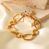 Minimalist Irregular Geometric Stainless Steel Bracelet for Women, Titanium Steel Non-fading Jewelry