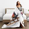 Miniature Schnauzer Dog On A Sled Blanket Soft Warm Flannel Throw Blanket Bedding for Bed Living room Picnic Travel Home Sofa