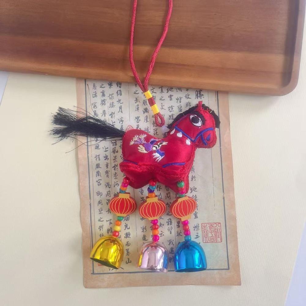Embroidered Spring Festival Bell Pendant with Tassel Car Hanging Ornaments  National Wind Style