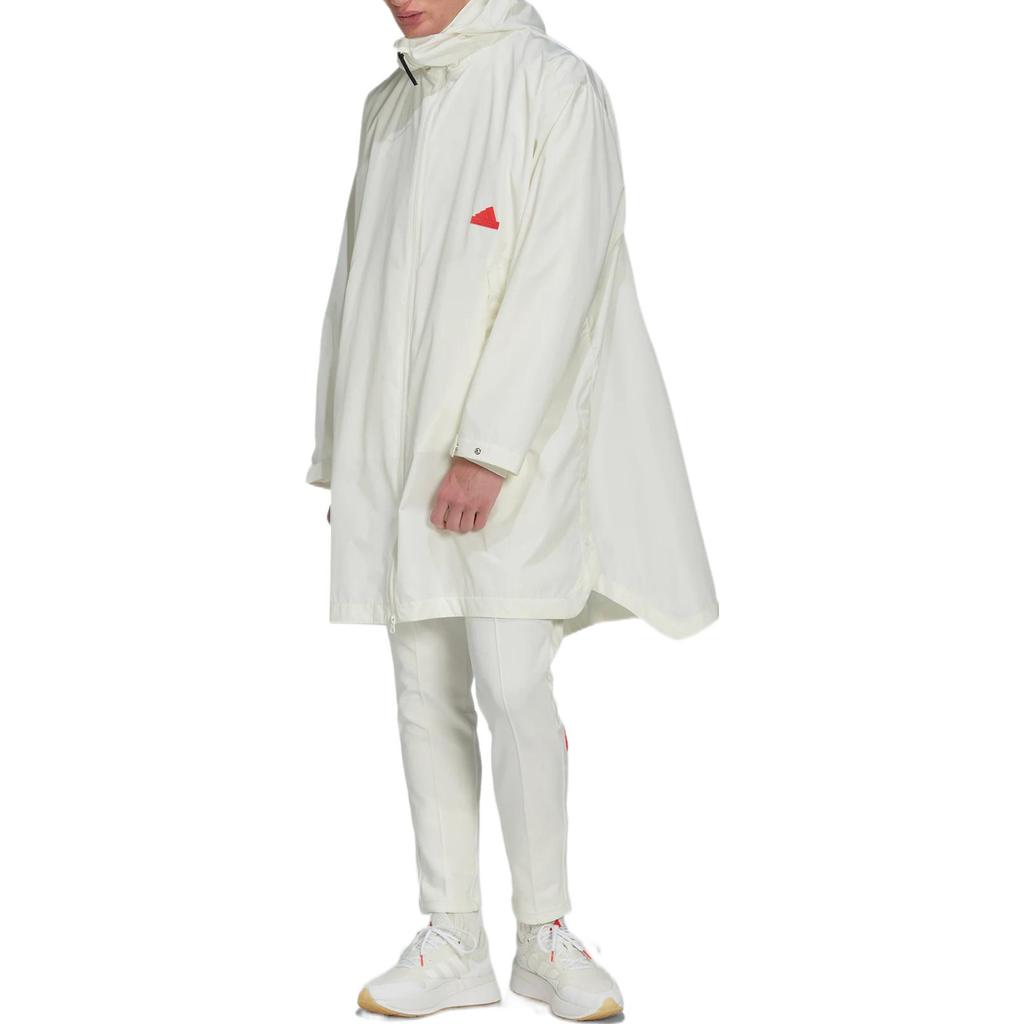 Adidas Solid Color Hooded Jacket Men Outerwear White HN1943