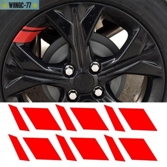 6PCS Reflective Car Stickers Wheel Rim Vinyl Decal Decor Accessories For 16 -21