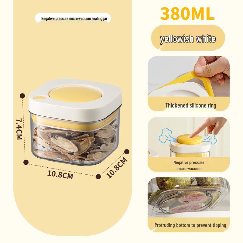 Press-Down Vacuum Seal Food-Grade Storage Jar for Coffee Beans and Grains