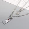 Anime Demon Slayer Necklace Tanjiro Trend Double Layer Design Metal Pendant Necklace For Fans Jewelry Accessories Charm Gifts